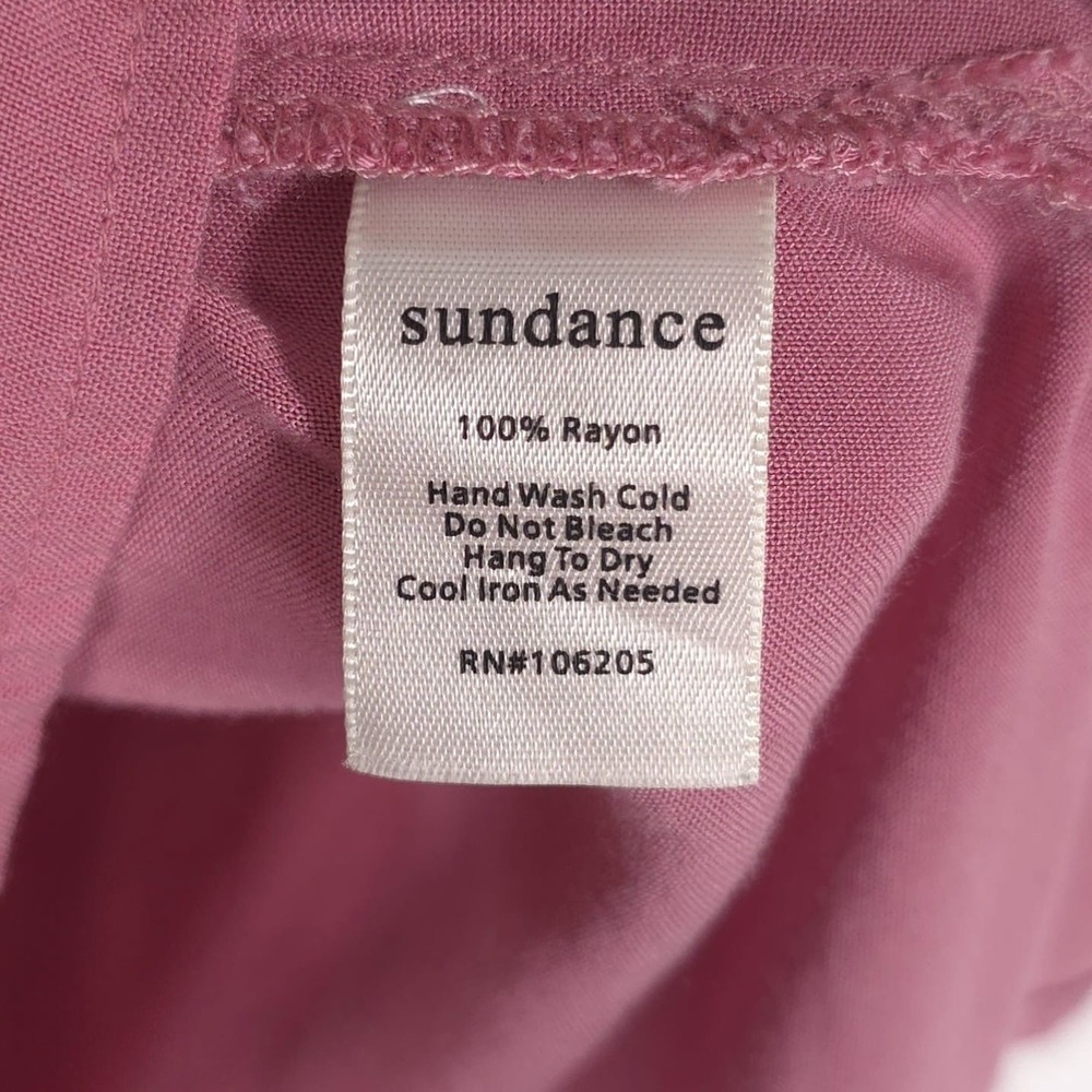 Sundance Women's Dusty Pink Lagenlook V Neck Tunic Hippy Blouse Top MEDIUM Pleat - Picture 8 of 8